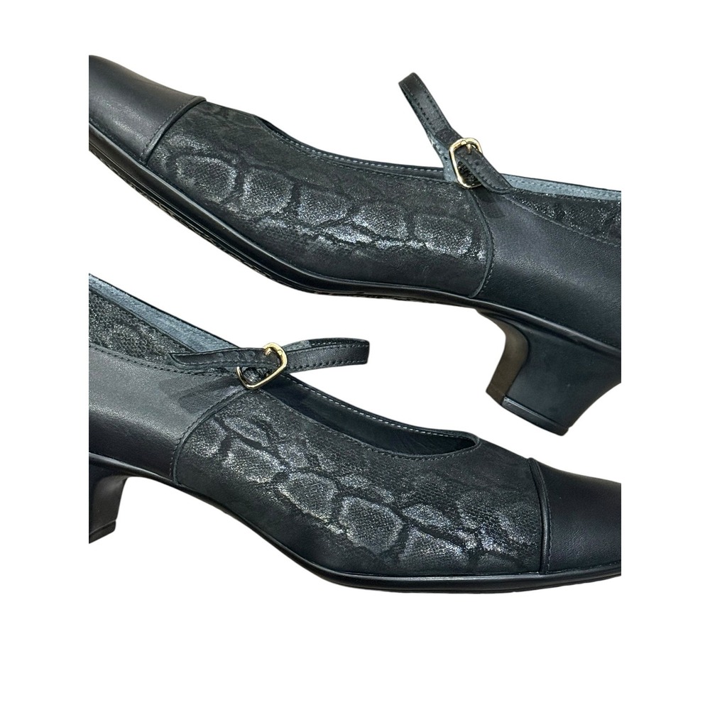 SAS Isabel Mary Jane Kitten Heels Women 10.5 Black Leather Comfort Work Pumps - Picture 7 of 16